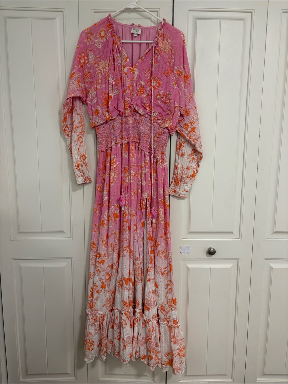 HEMANT & NANDITA Pink & Orange Floral Maxi Dress